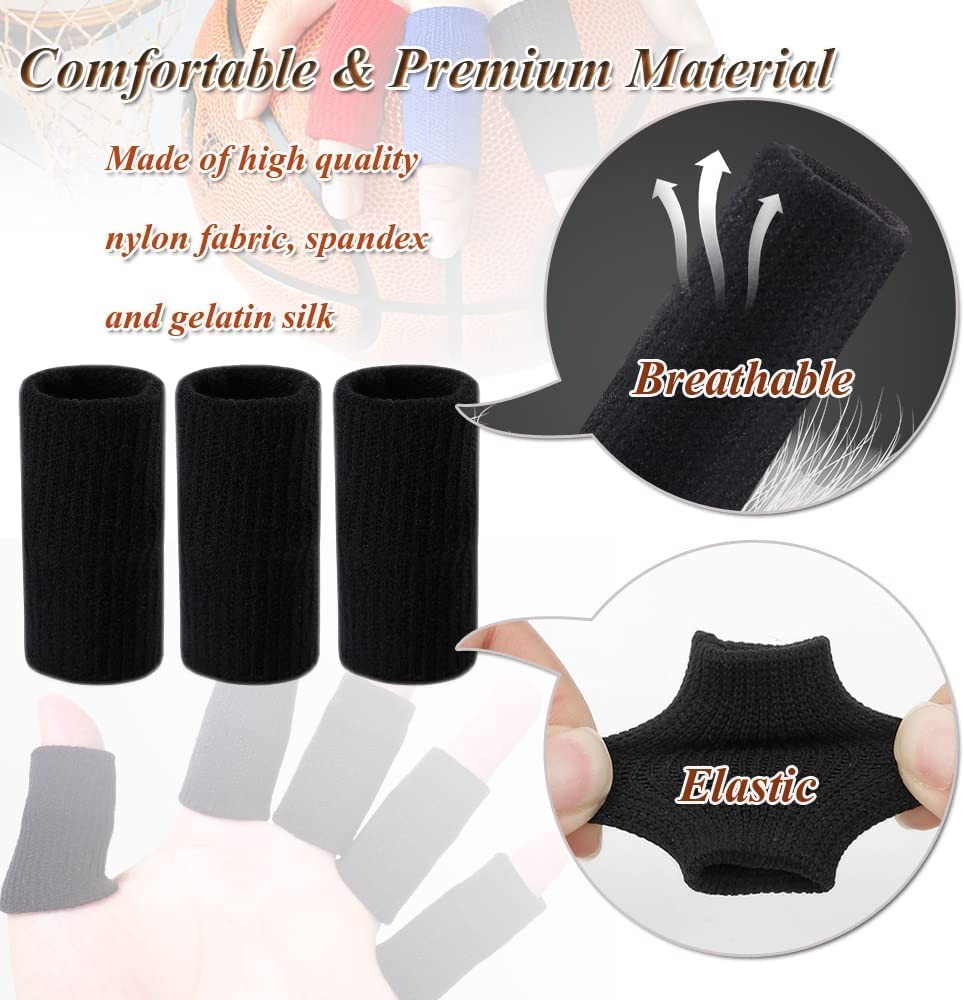 10 Pcs Finger Sleeve Compression Supports Protectors Thumb Brace Finger Sleeves