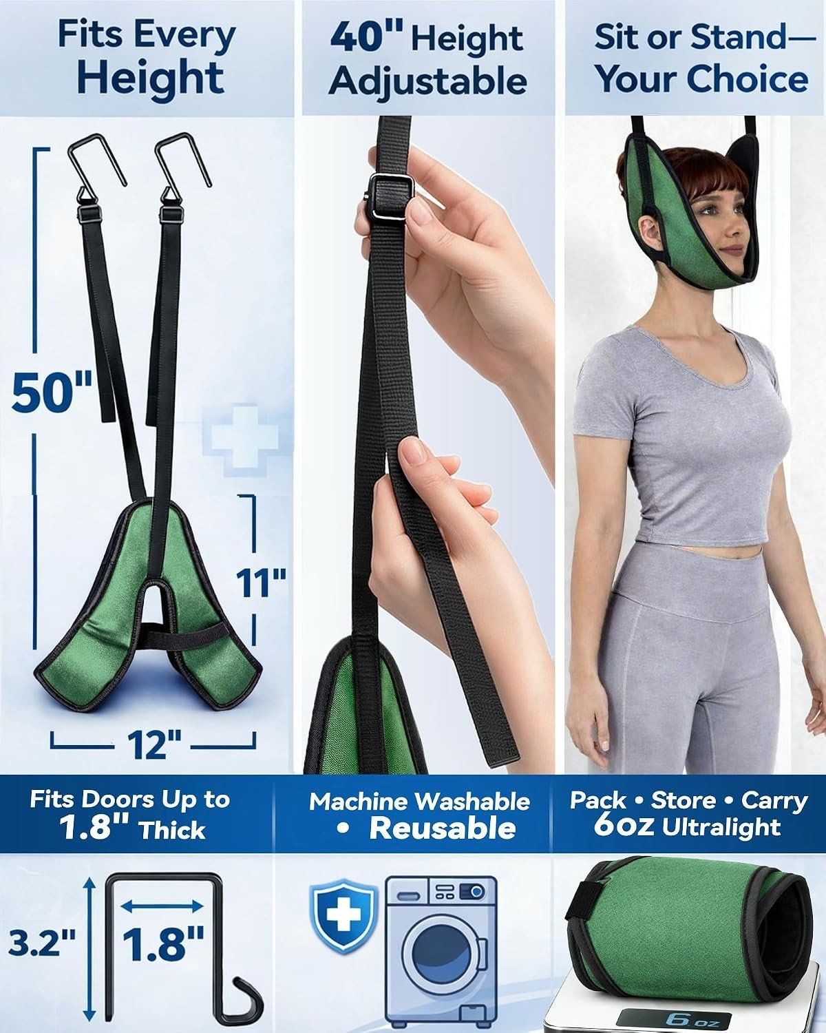 Upgraded Over-the-Door Neck Traction Device for Pain Relief & Posture Correction