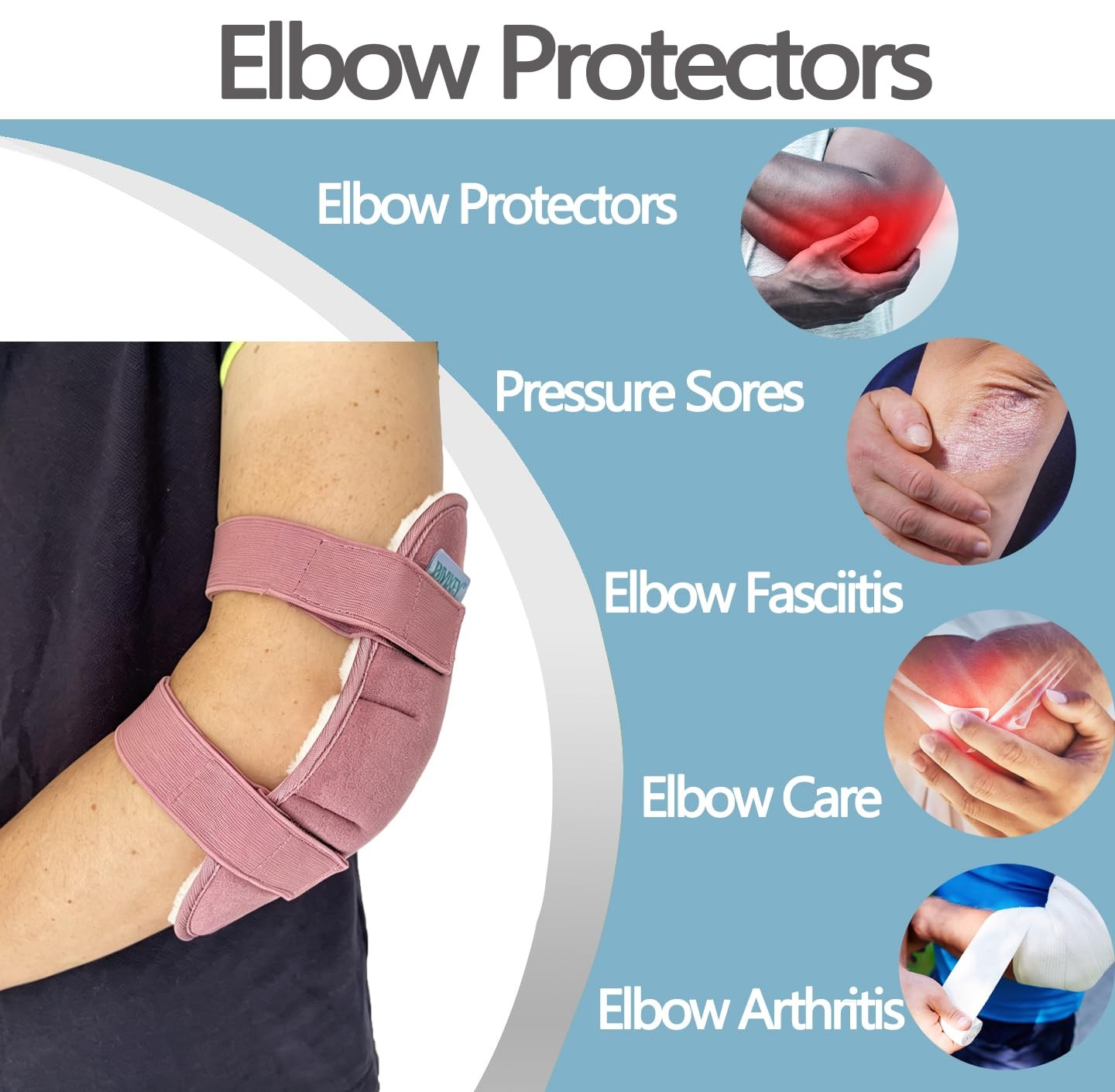1 Pcs Plush Elbow Pressure Sores Protector Elbow Pads Cushion Adjustable Suit…
