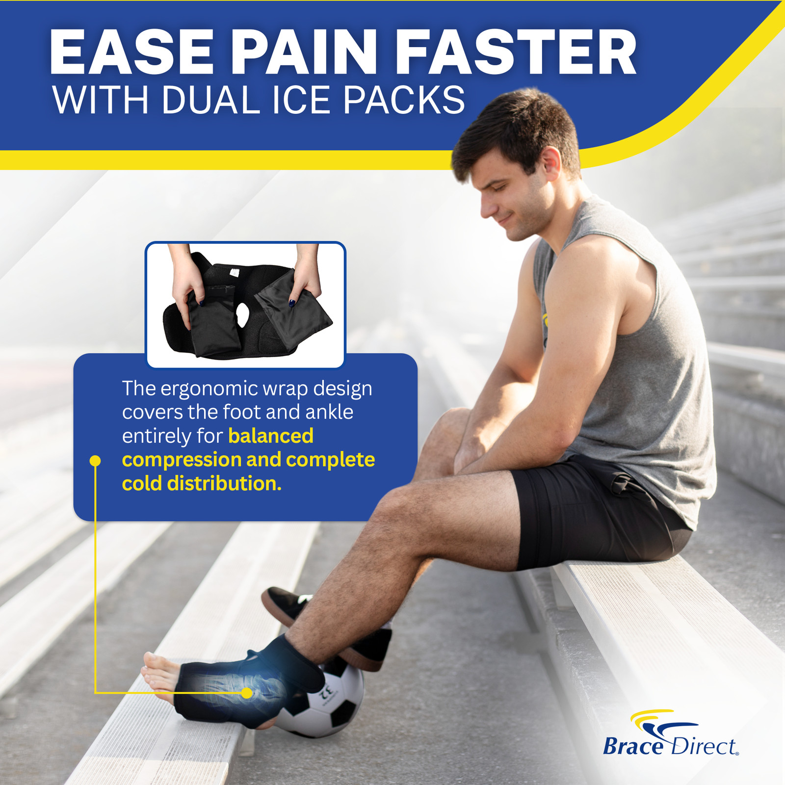 Reusable Gel Ankle & Foot Cold Wrap for Foot Pain Relief