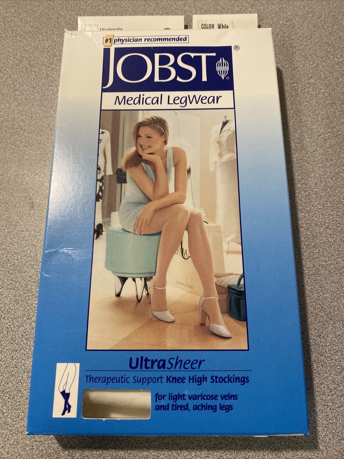 Jobst medical legwear large knee ct White 15-20 mmHg
