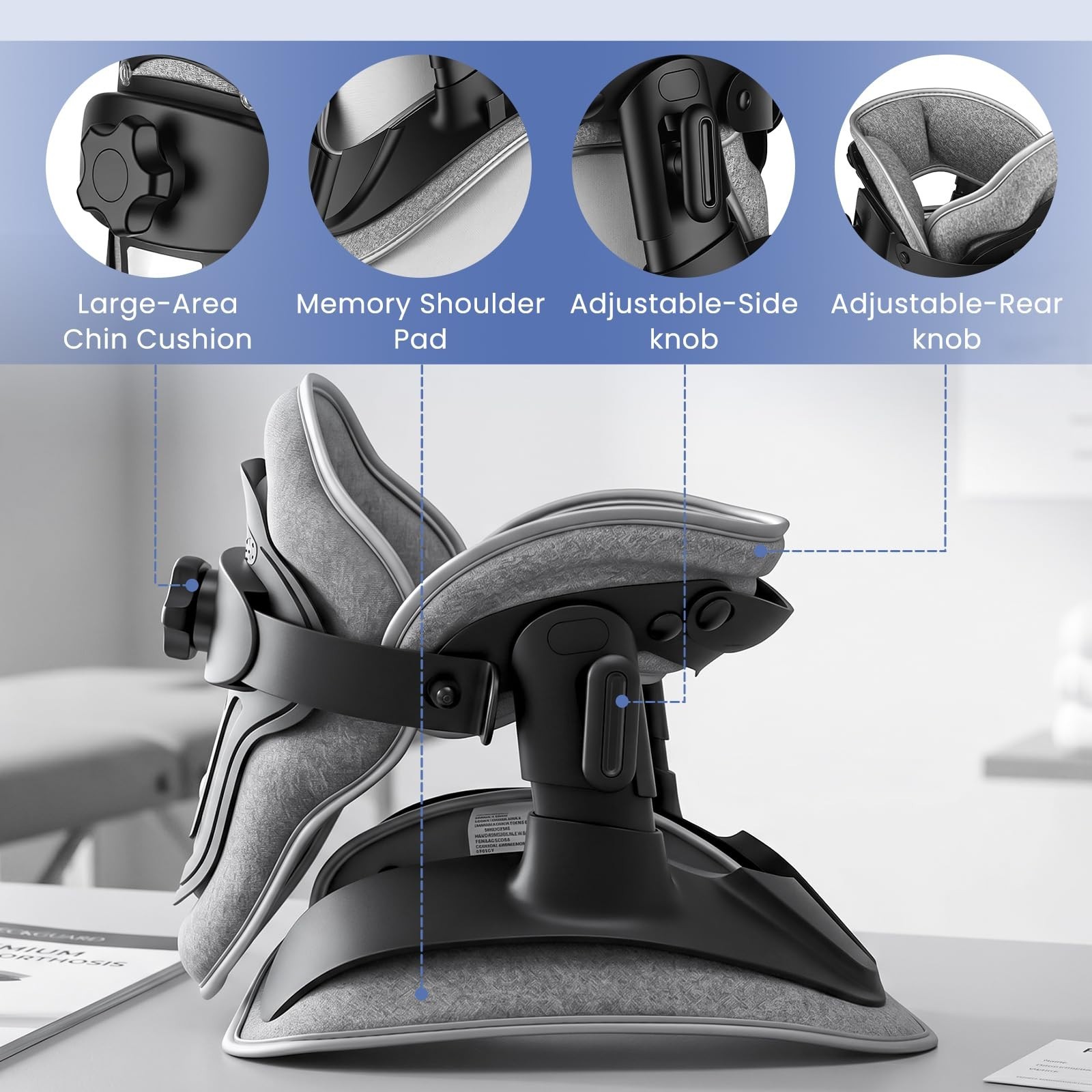 Adjustable Neck Stretcher – Cervical Traction Device for Spine Decompression & P