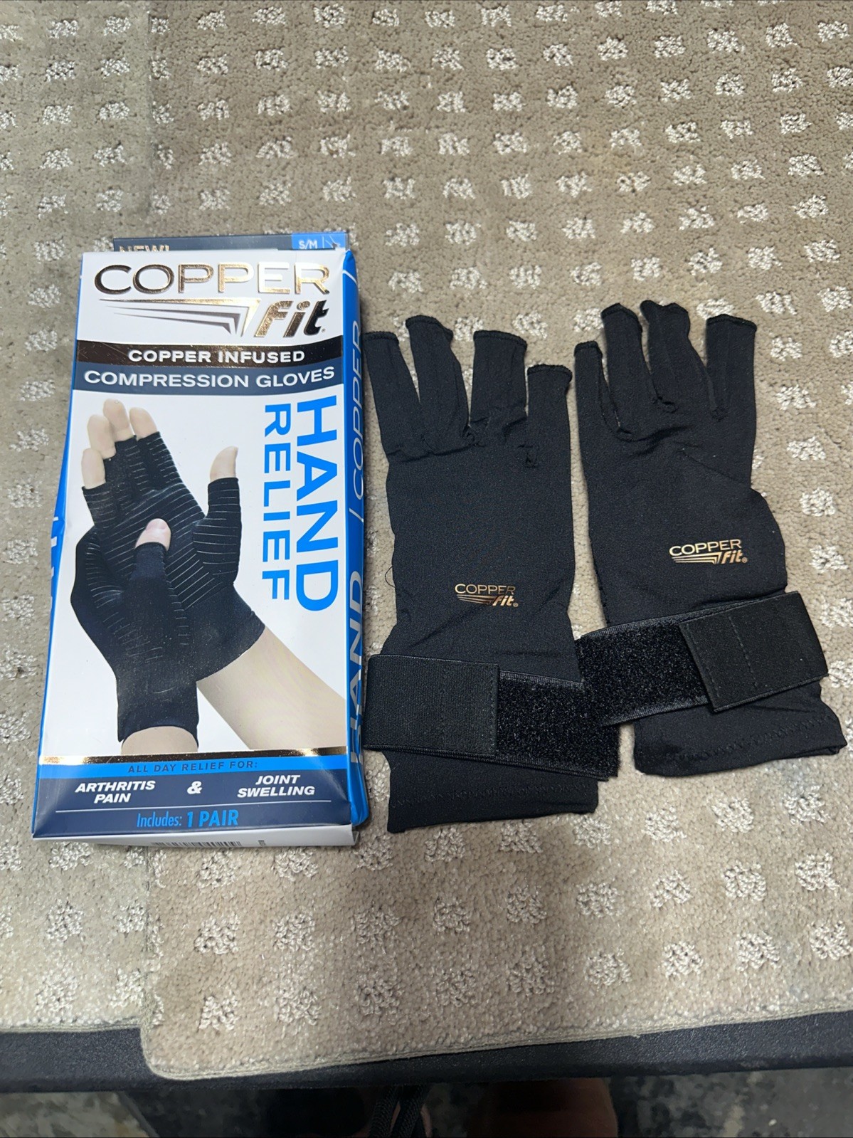 Copper Fit Hand Arthritis Compression Glove – Black, S/M (CFRRGL-SM12)