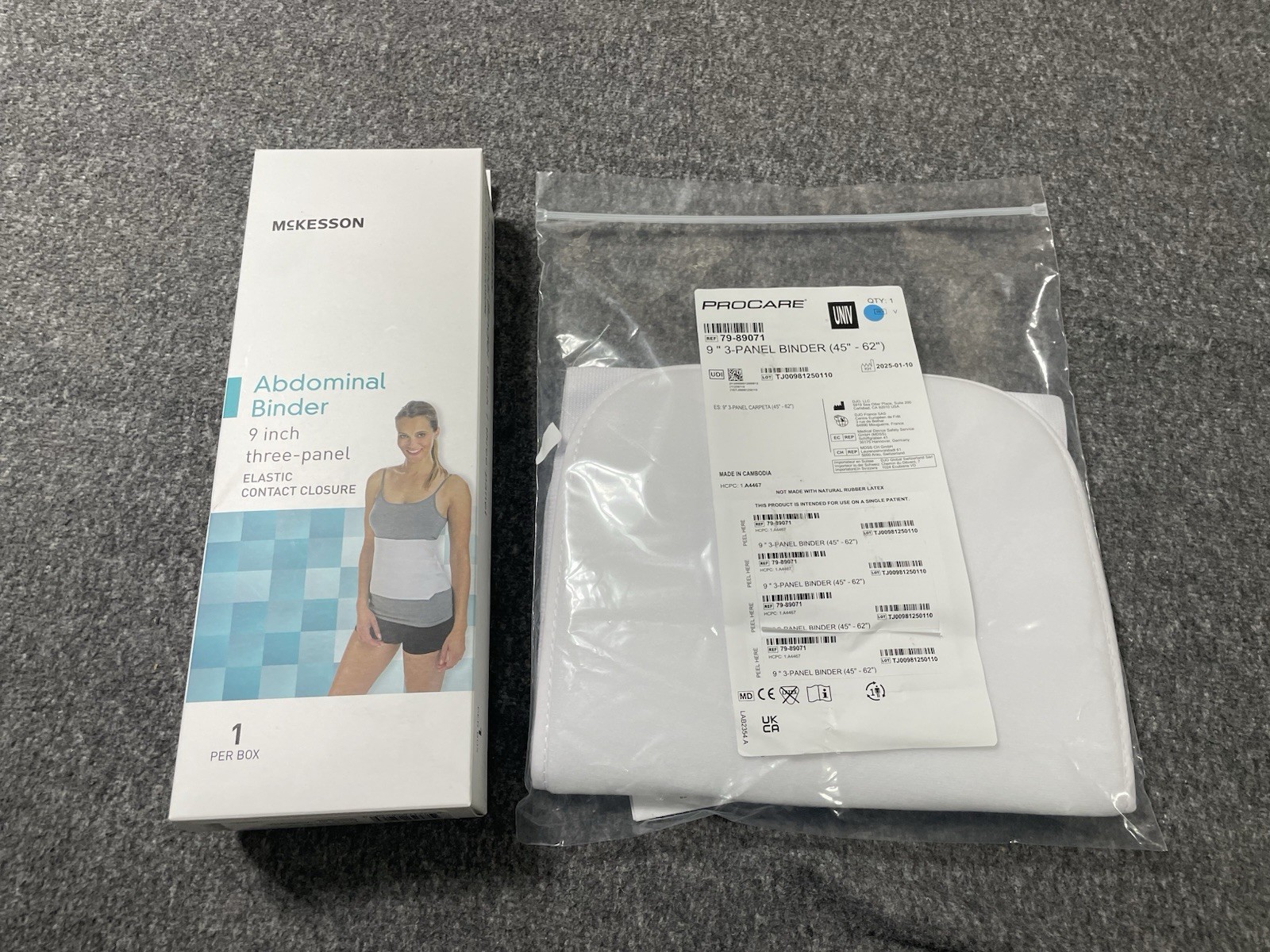 Lot Of 2 Binders McKesson Procare 9” 3-Panel Abdominal 45”-62” Elastic Closure