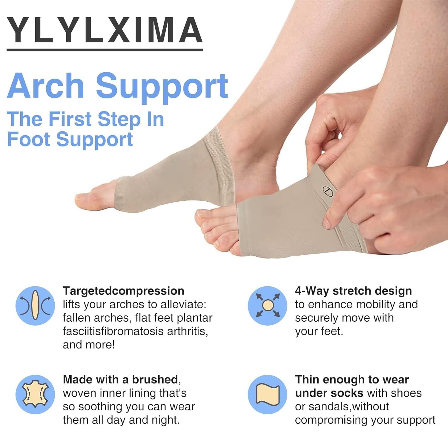 Arch Support Sleeves Compression Arch Support Plantar Fasciitis Relief Brace New