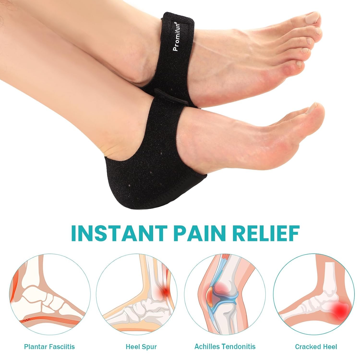 Plantar Fasciitis Heel Cups, Heel Spur Cups, Achilles Heel Cups for Relief