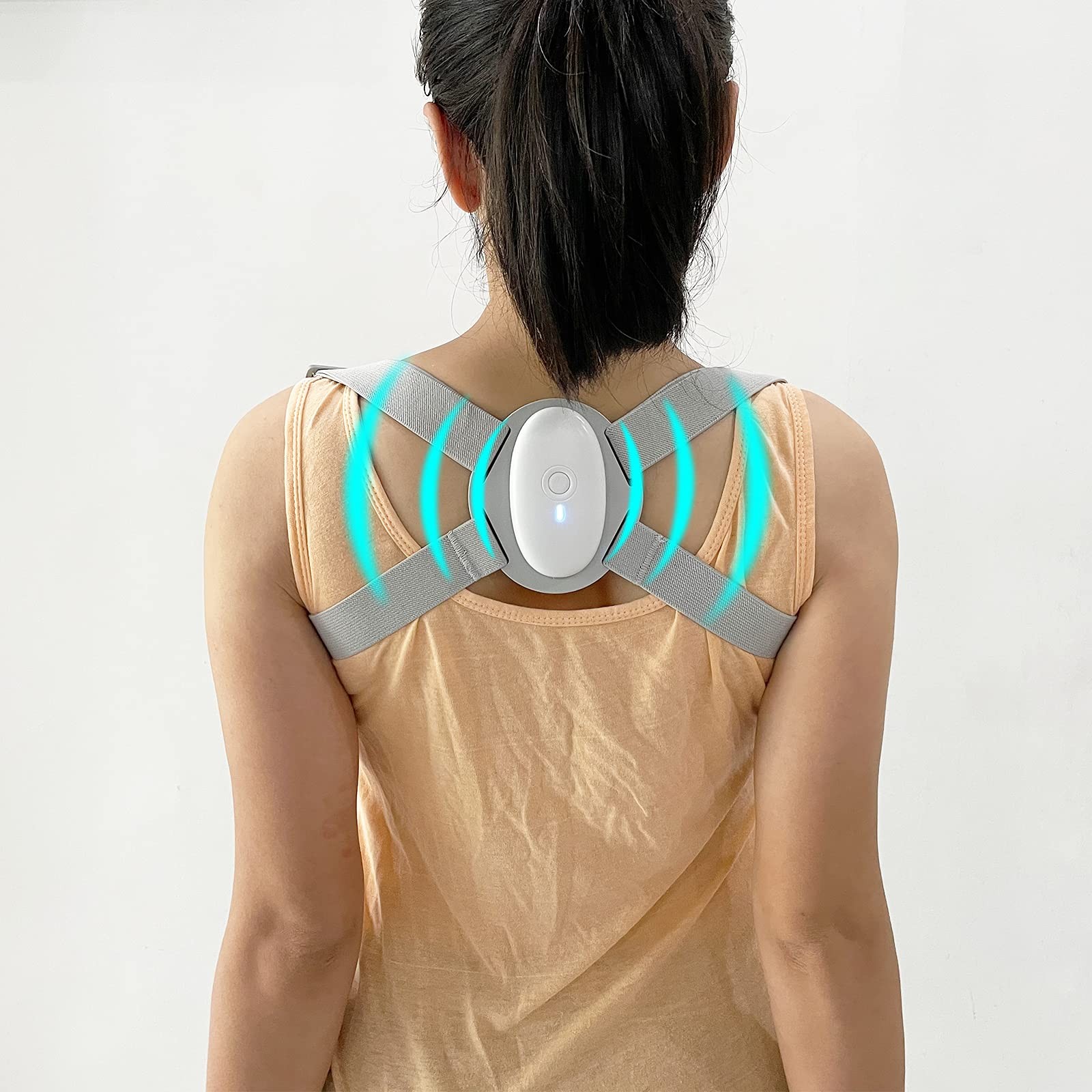 Smart Posture Corrector, Upper Back Brace with Vibration Intelligent Posture …