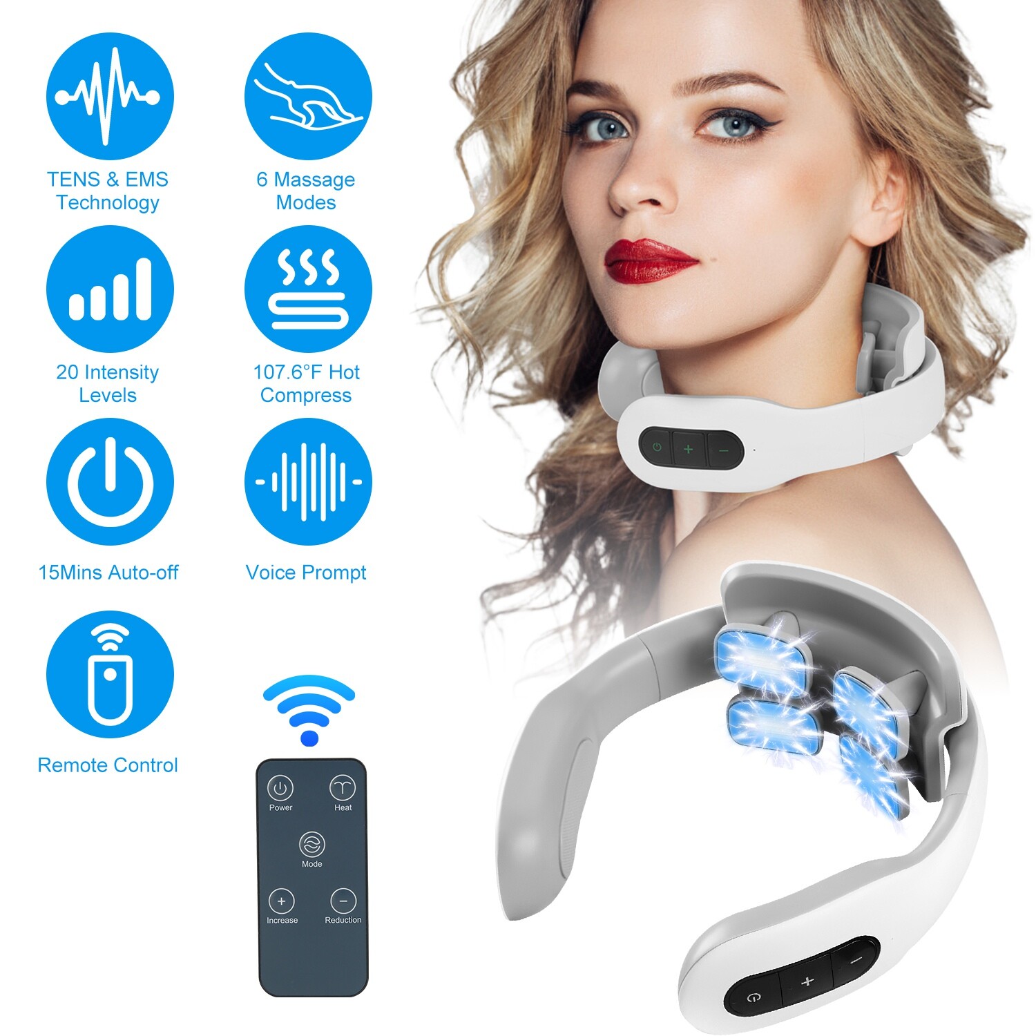 Back and Neck Massager, Back Massager Deep Tissue Kneading Massager Neck
