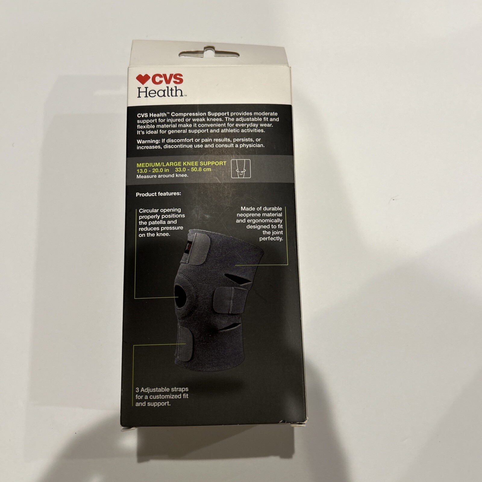 CVS Health Compression Knee Support Breathable Material Size Med/Lg