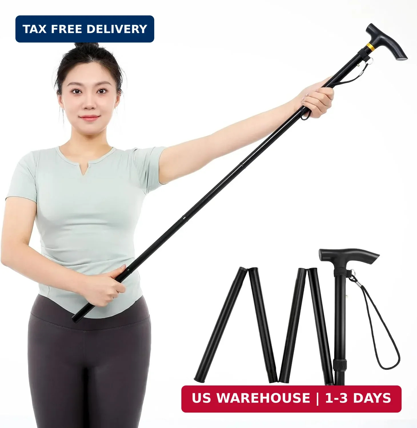 Foldable Shoulder Wand for Physical Therapy & Rotator Cuff Rehab – Lightweight,