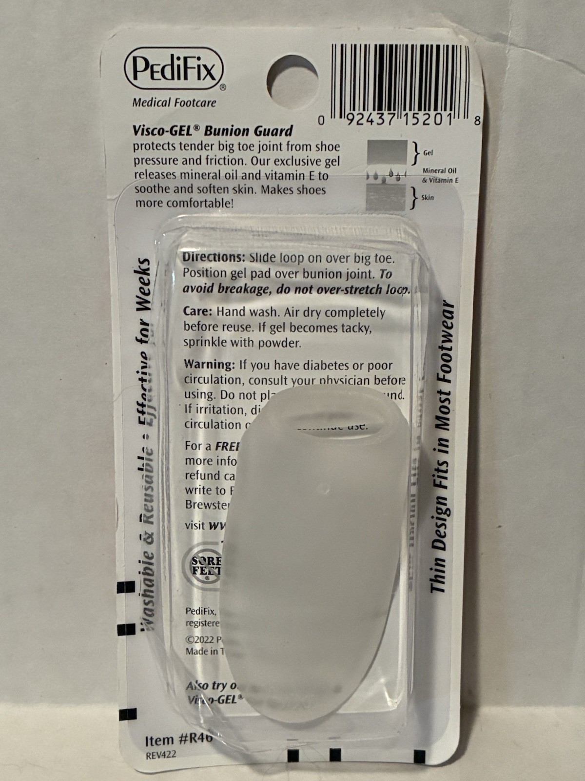 Pedifix Opaque Bunion Protector One Size Non-Closure for Either Foot