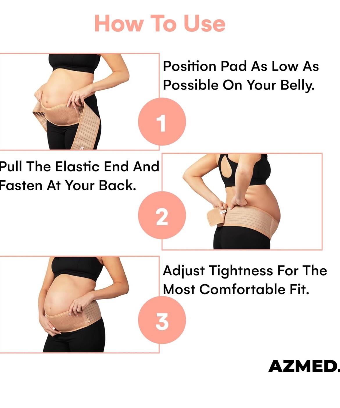 AZMED Maternity Belly Band for Pregnant Women Pregnancy Belly Support Band