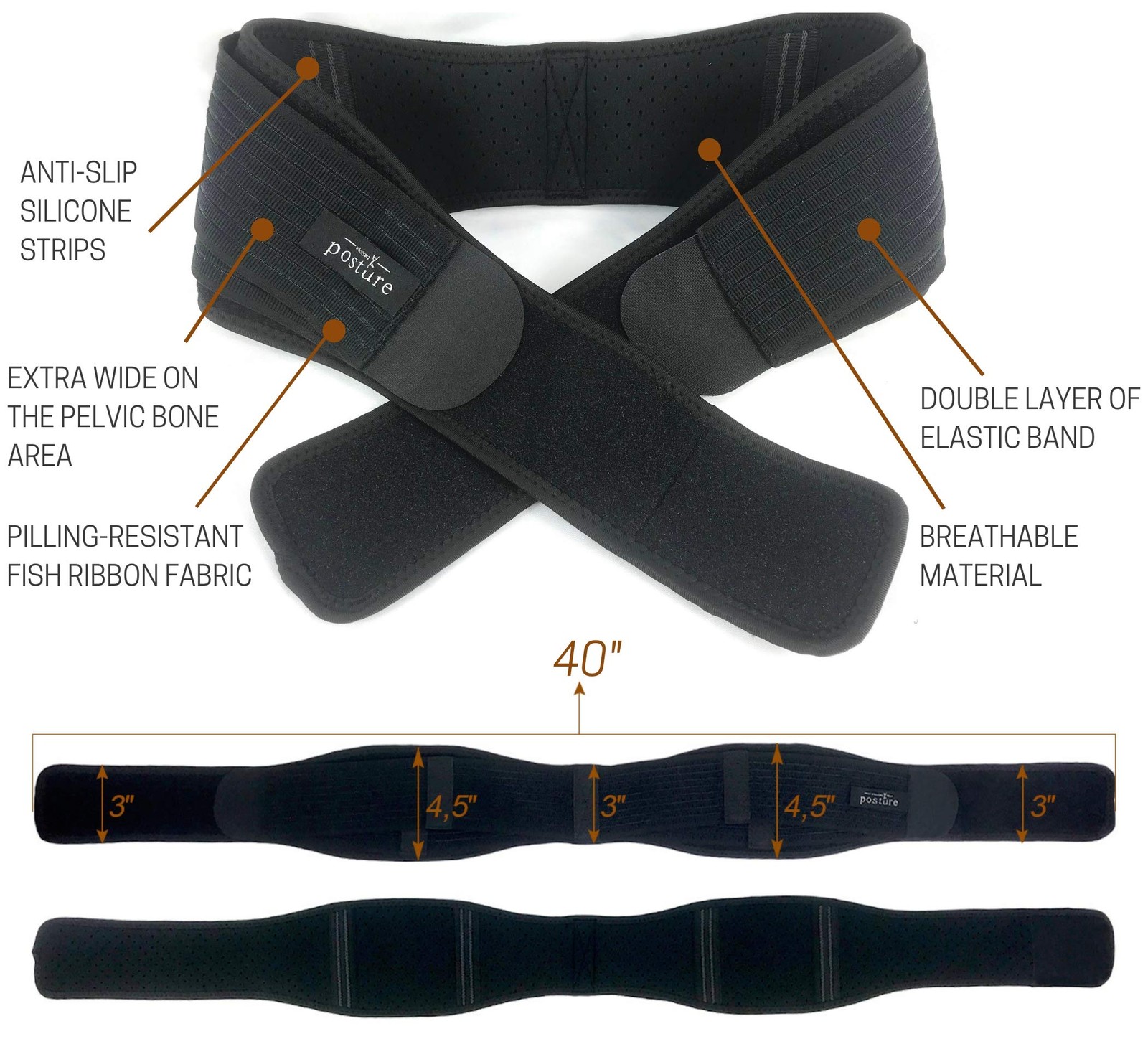 Cinturon Para Estabilizar Articulacion Sacroiliaca Y Piernas De Lujo