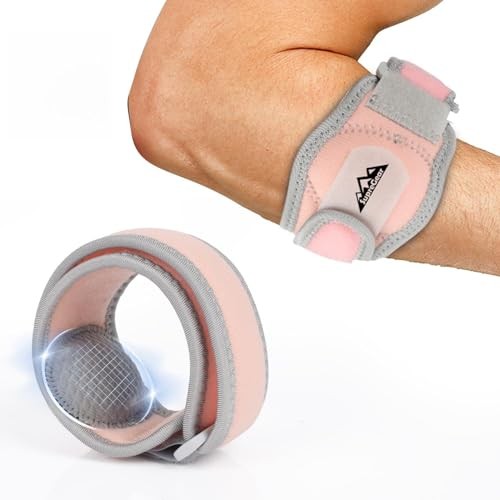 Elbow Brace for Women Men, Forearm Guard for Tennis Golfers Pink (1 pcs)