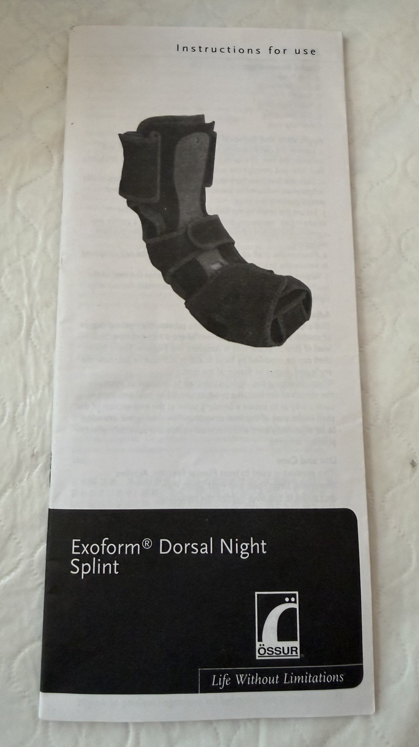Ossur Exoform Dorsal Night Splint Grey Size Large Unisex W-50087 Preowned, Clean
