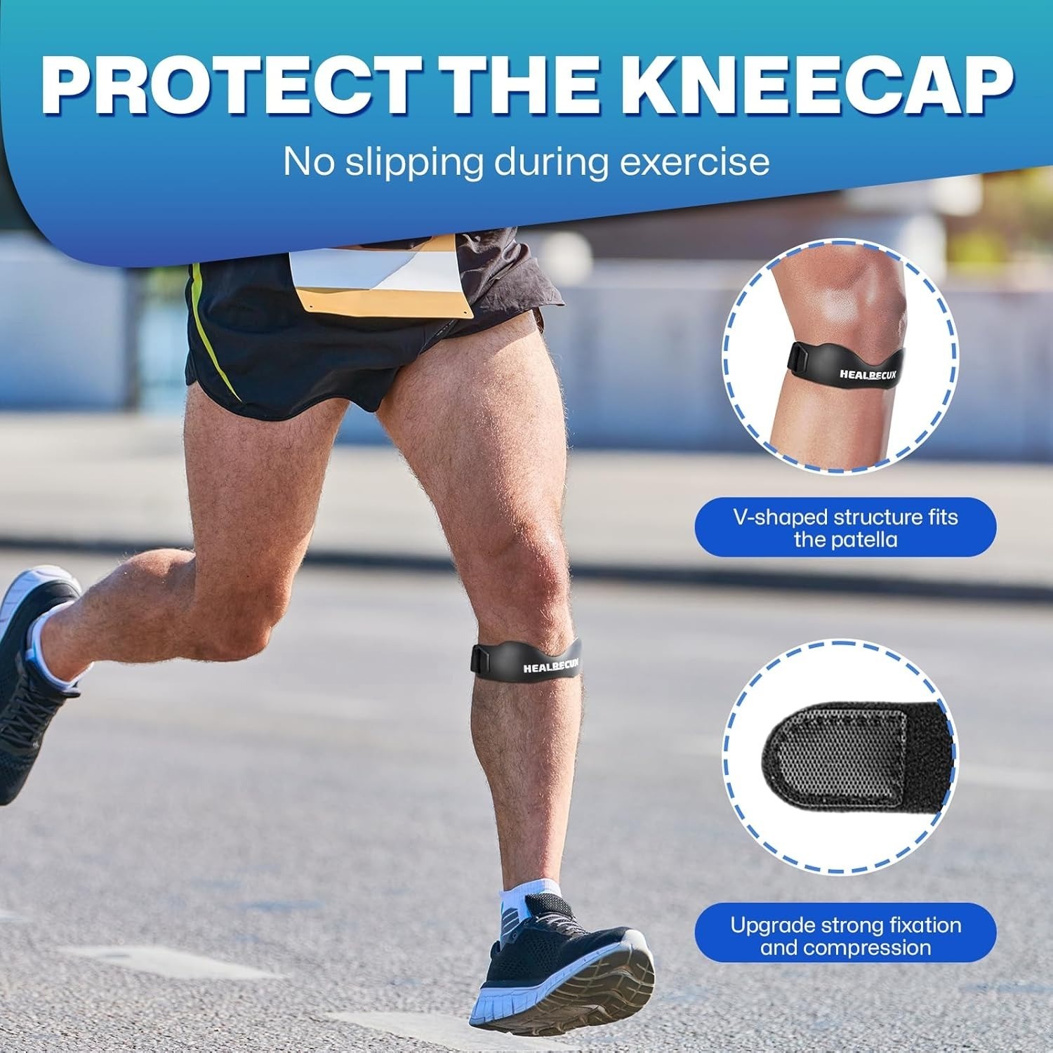 Patella Knee Strap Tendon Support Band for Pain Relief Running Brace Orange