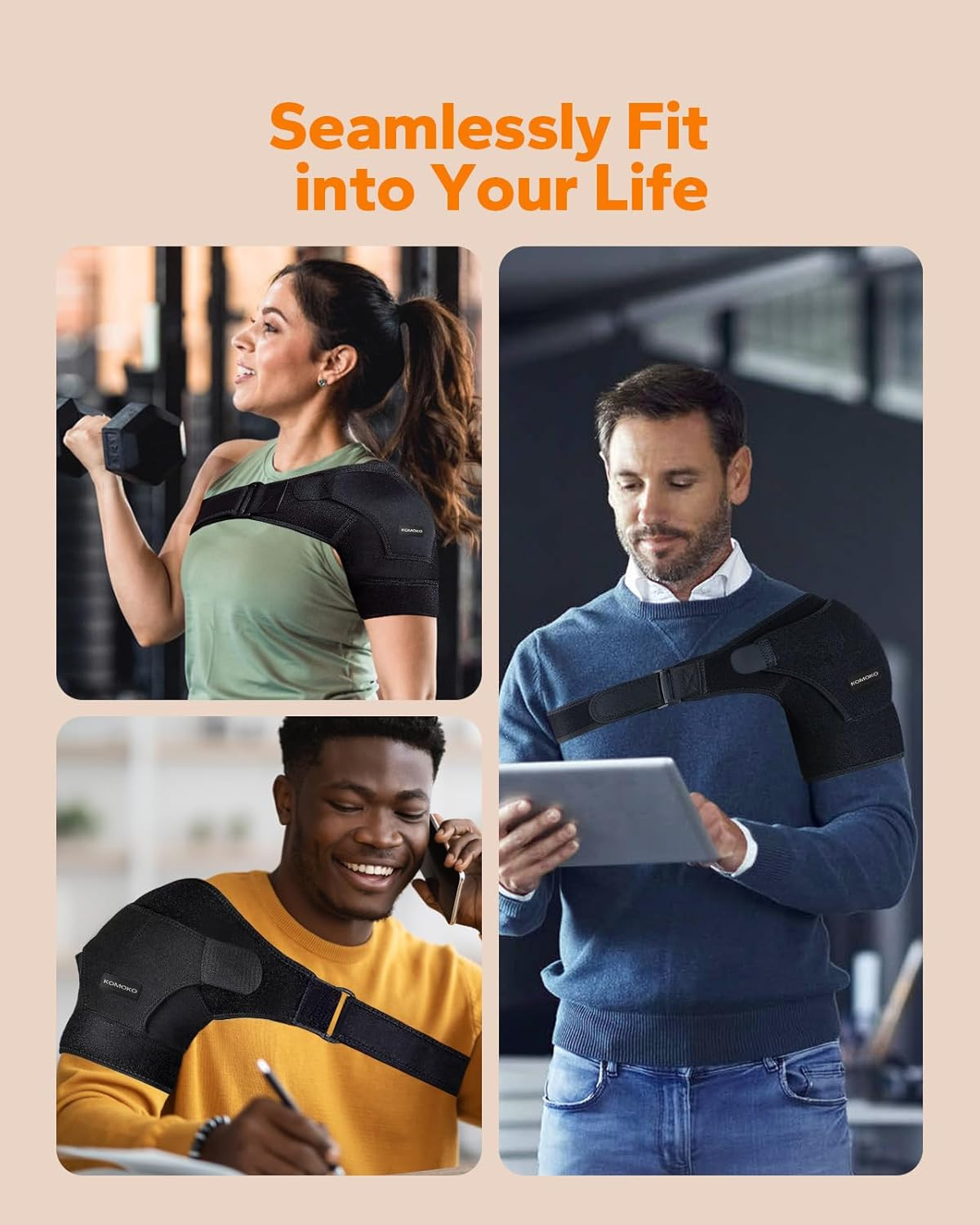 Shoulder Compression Sleeve for Preventing Strains and Dislocation, Adjustable
