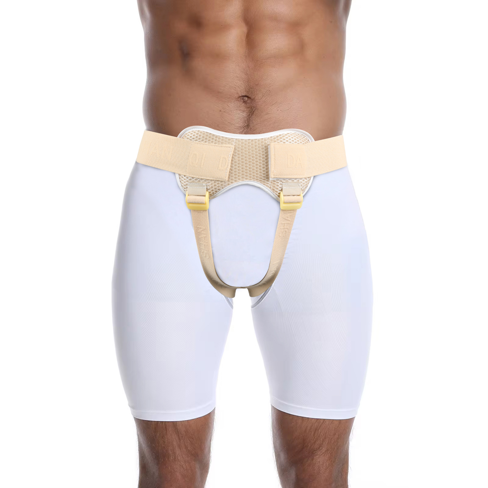 Inguinal Hernia Support Belt Double Adjustable with 4 Removable Compression Pad