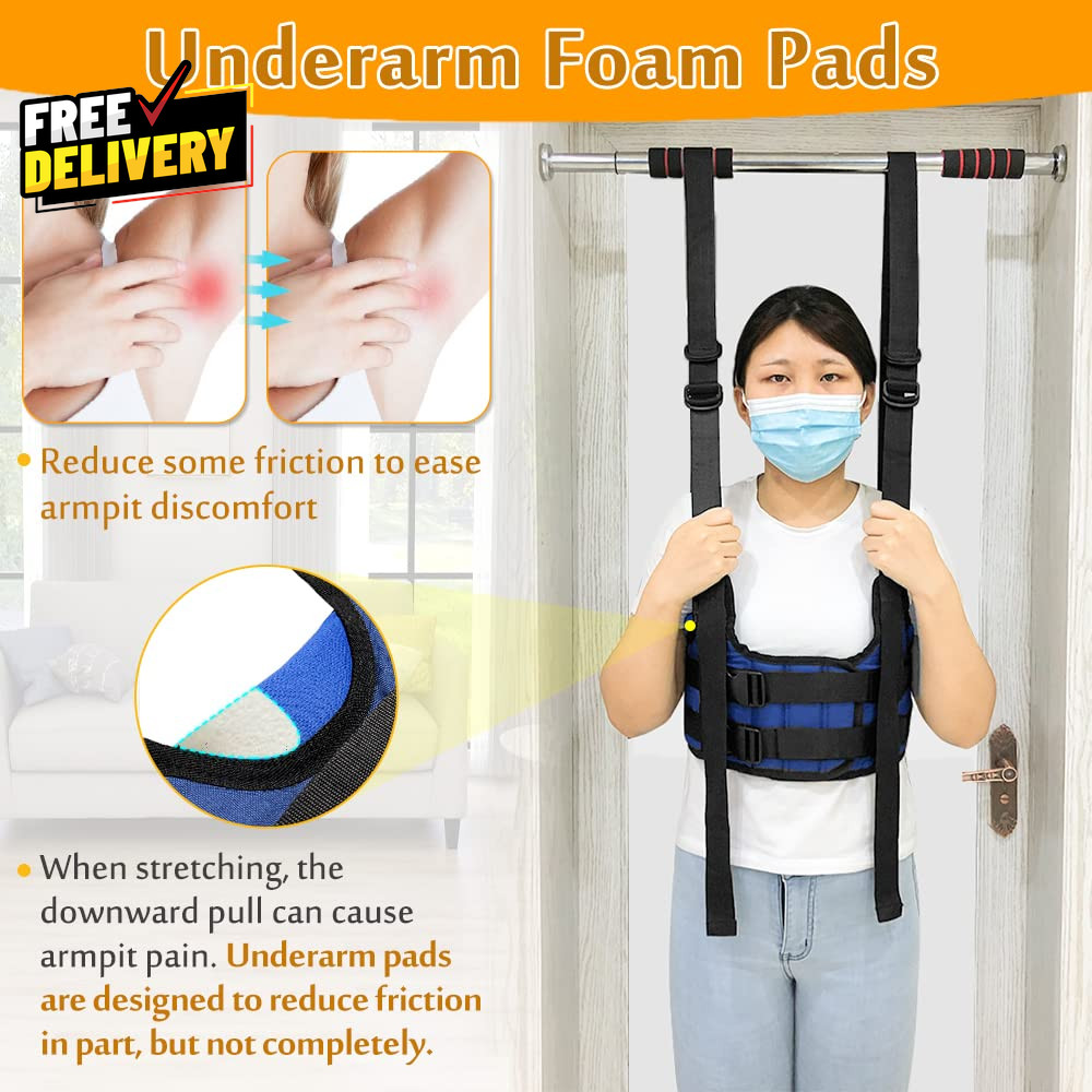 Back Stretcher Lumbar Traction Device Spine Decompression Belt for Pain Relief..