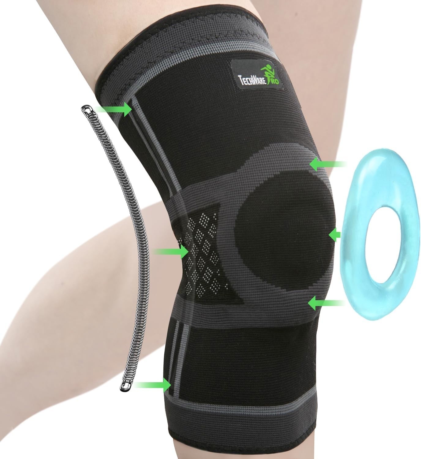 Breathable Compression Knee Brace for Pain Relief – 5 Sizes, X-Large Available