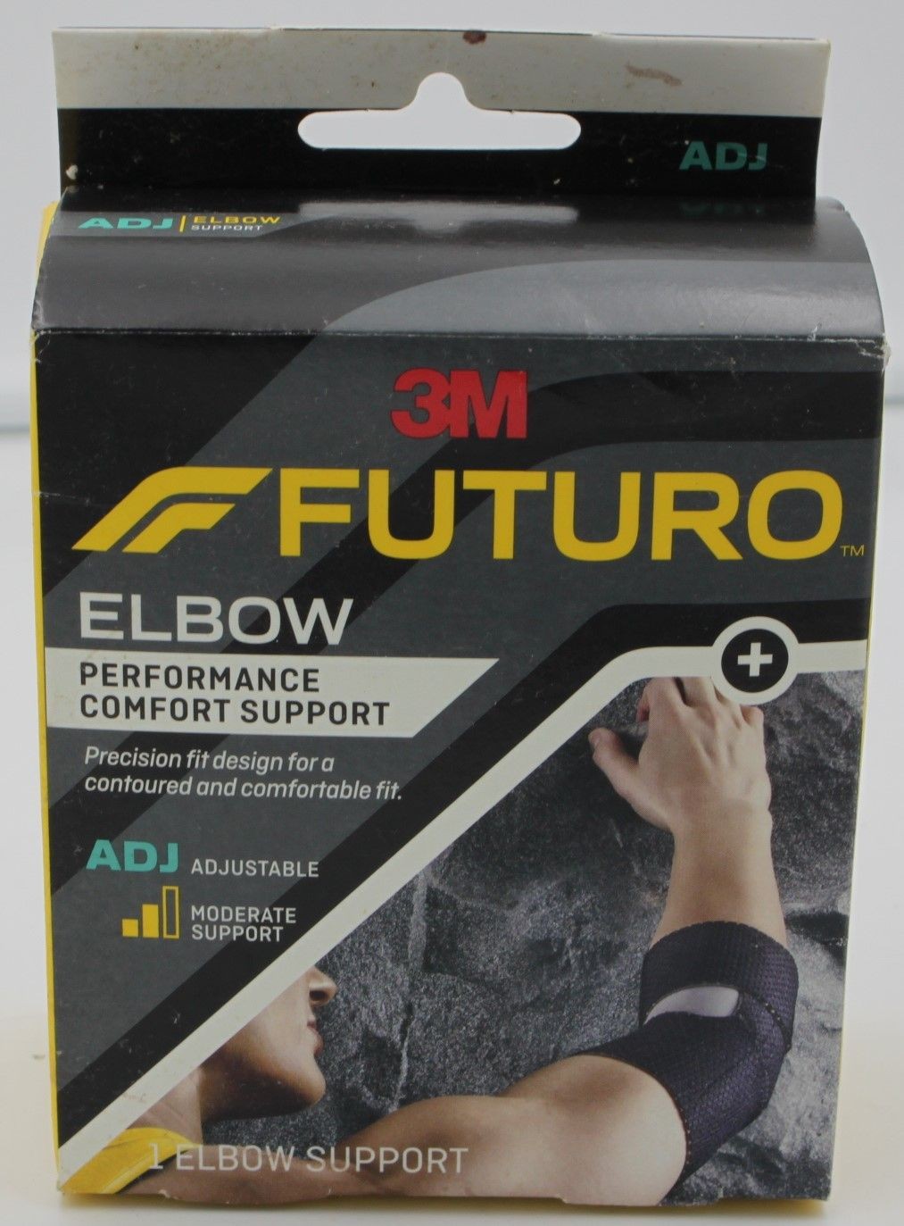 3M FUTURO Elbow Support Unisex One Size Adjustable Breathable Black Sleeve