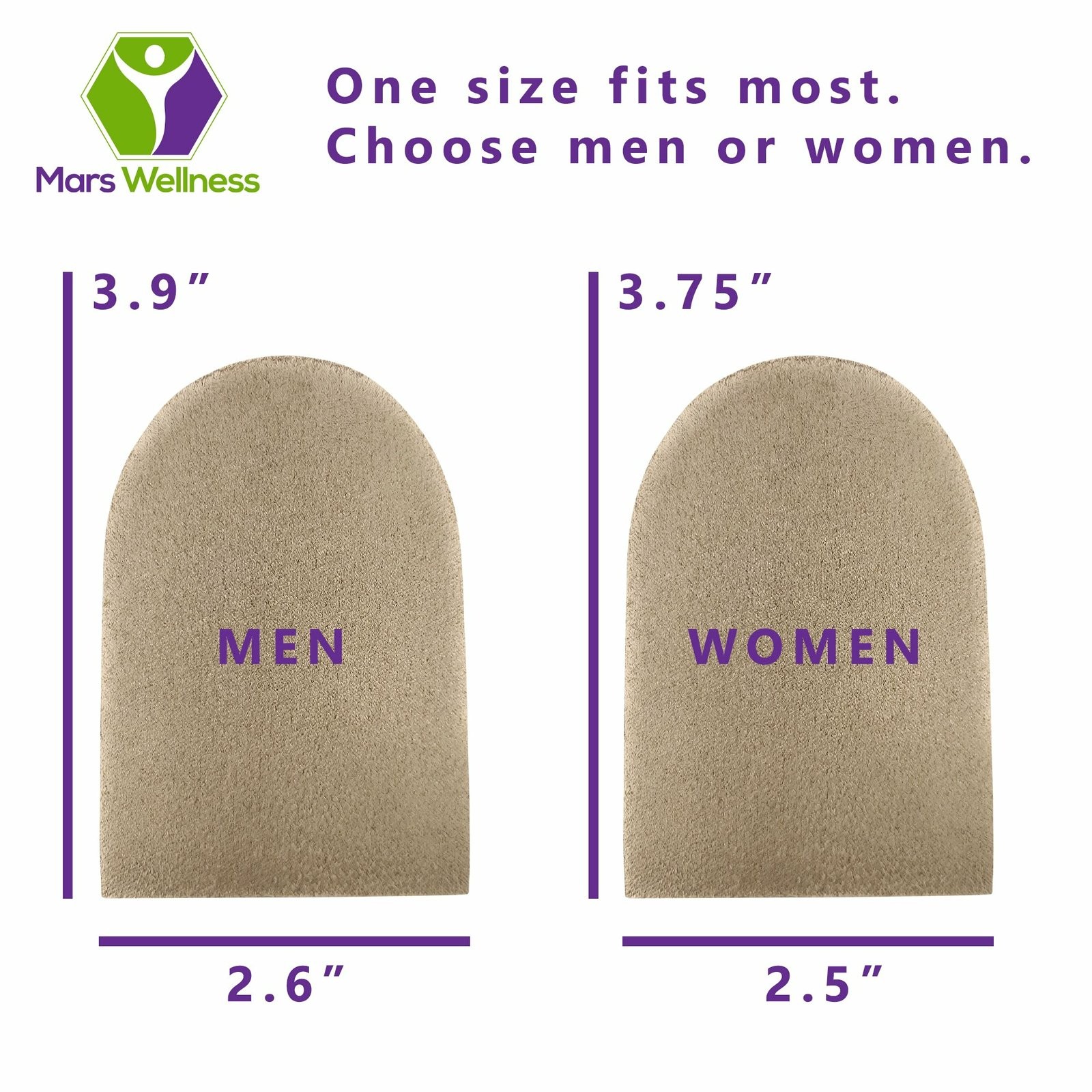 Mars Wellness Gel Heel Cushion Pad – Fabric Cover – Shock Absorbing -…