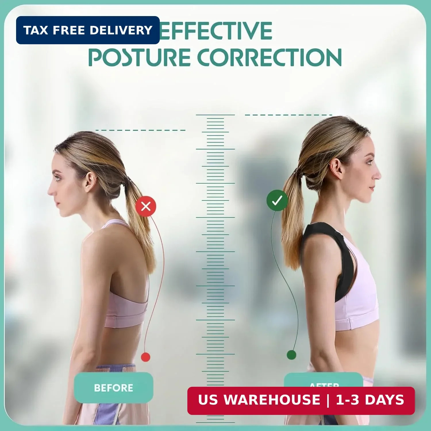 **Posture Corrector for Women & Men – Adjustable Back Brace Support for Upper Ba