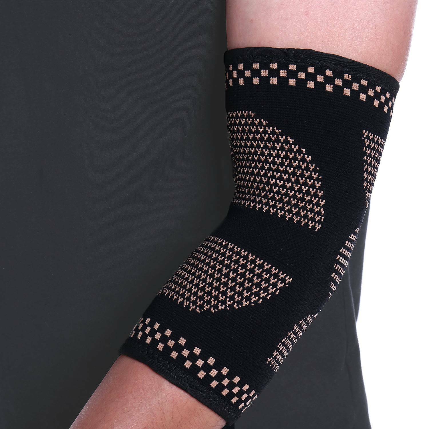 Compression Elbow Support Brace Arm Sleeves Copper Infused for Joint Pain Relief