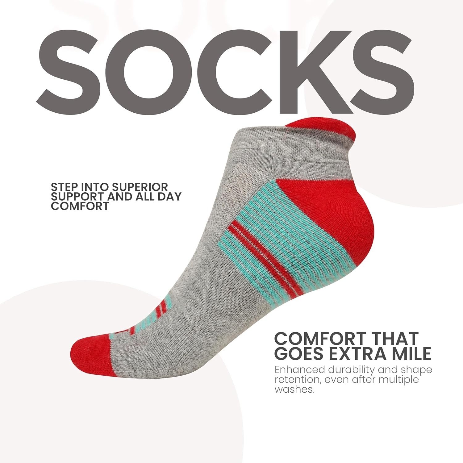 Stretch Fit Cushioned Ankle Socks – Men & Women, Pack of 24