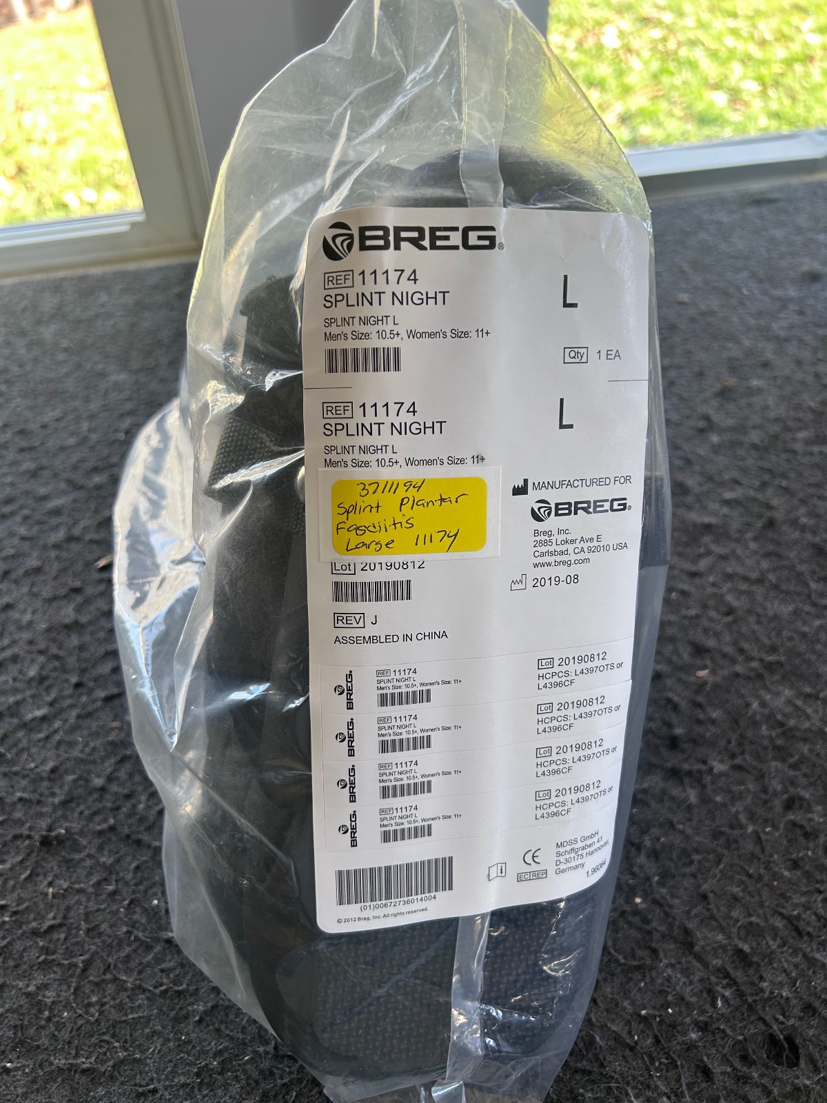 Breg Plantar Fasciitis 11174 Night Splint Large Size Men 10.5+, Women 11+ (NEW)