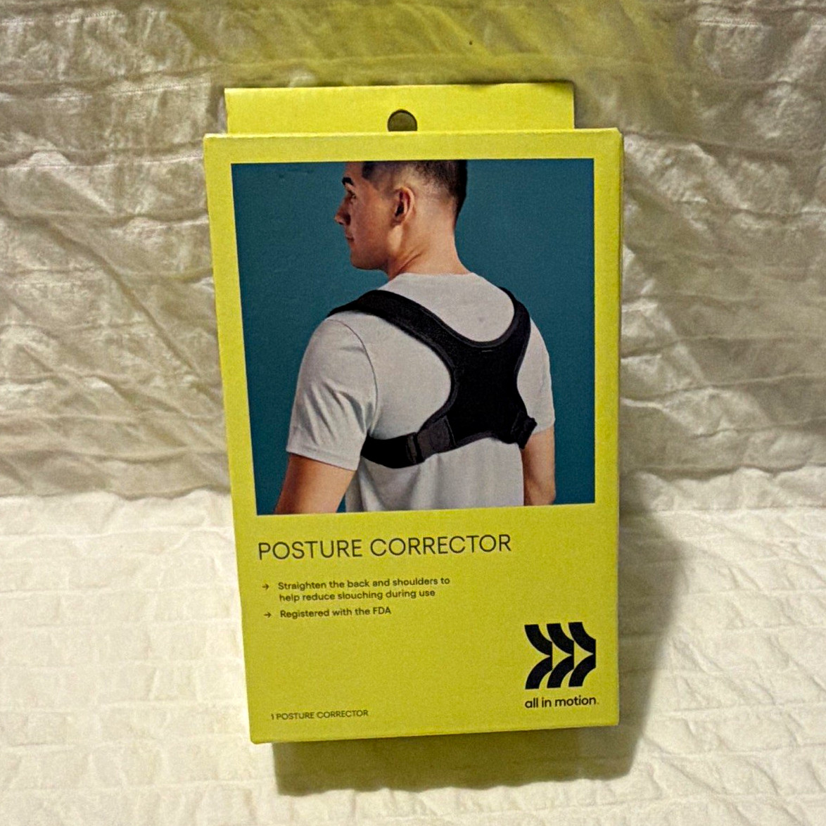 all in motion Adjustable Posture Corrector Brace Black One Size Back/Shoulder