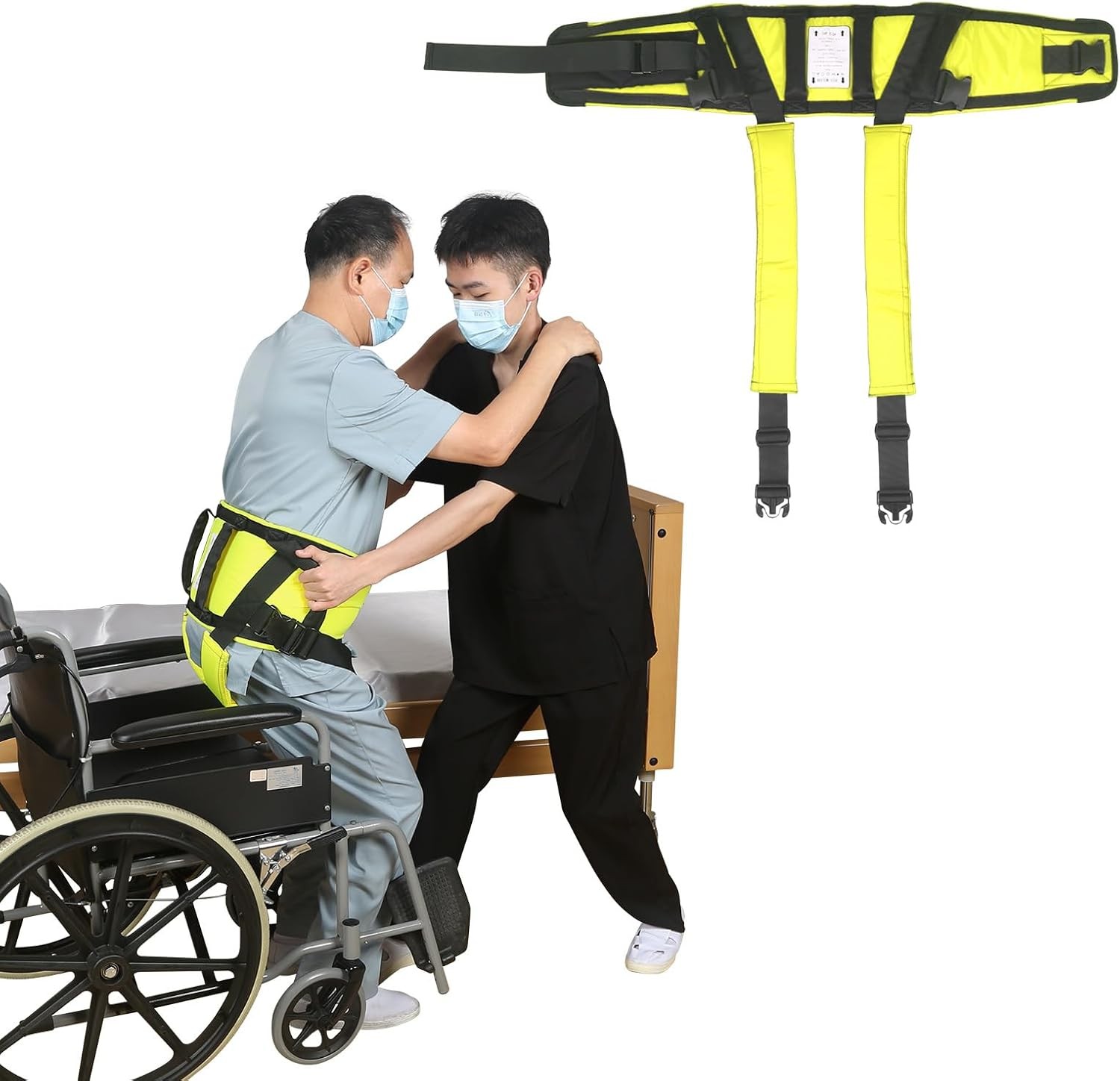 Gait Belt W/ Padded Handles & Leg Straps Seniors Medical Gate Belt Transfer