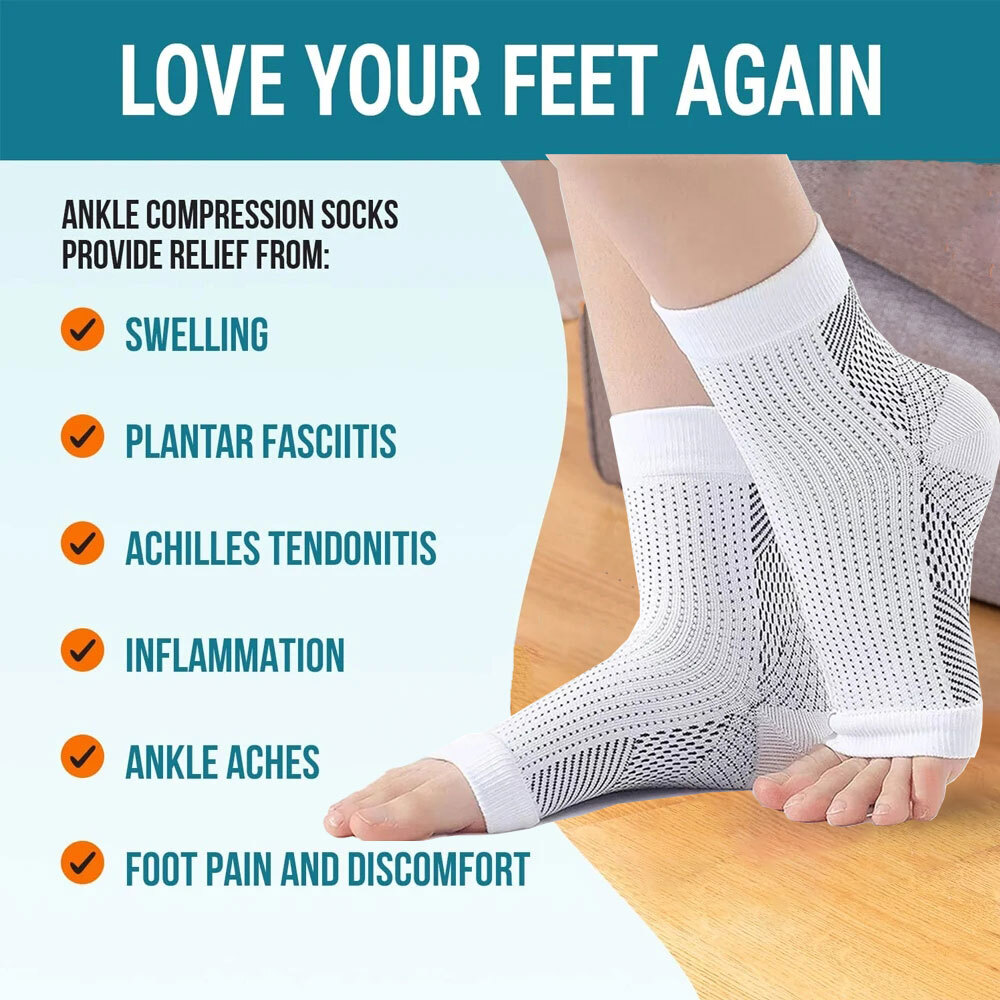 3 Pairs Foot & Ankle Brace Socks for Sprained Ankle Compression Sleeve Foot