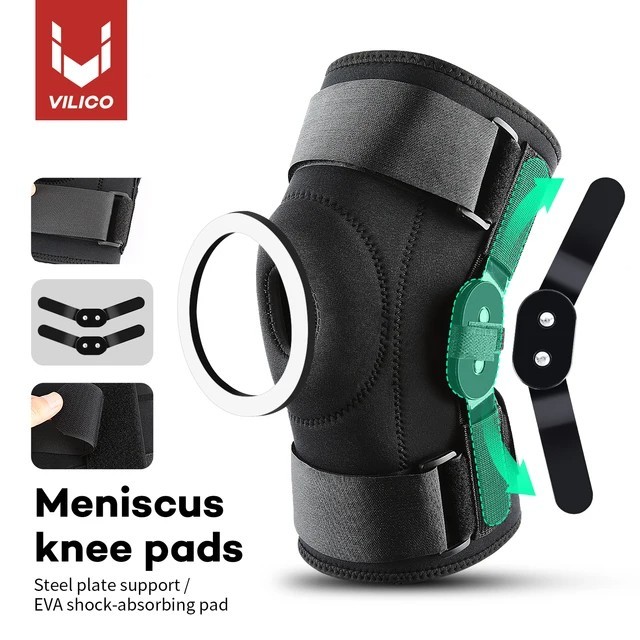 Hinged Knee Brace Compression Sleeve Joint Support Open Patella Stabilizer Wrap