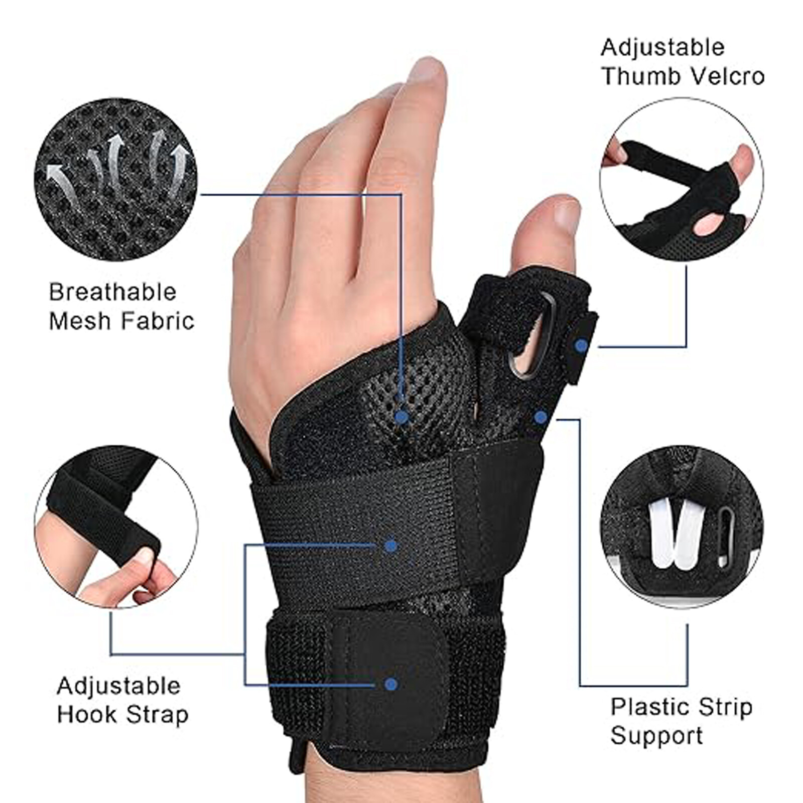 Left Right Hand Thumb Wrist Support Brace Splint Carpal Tunnel Sprain Arthritis