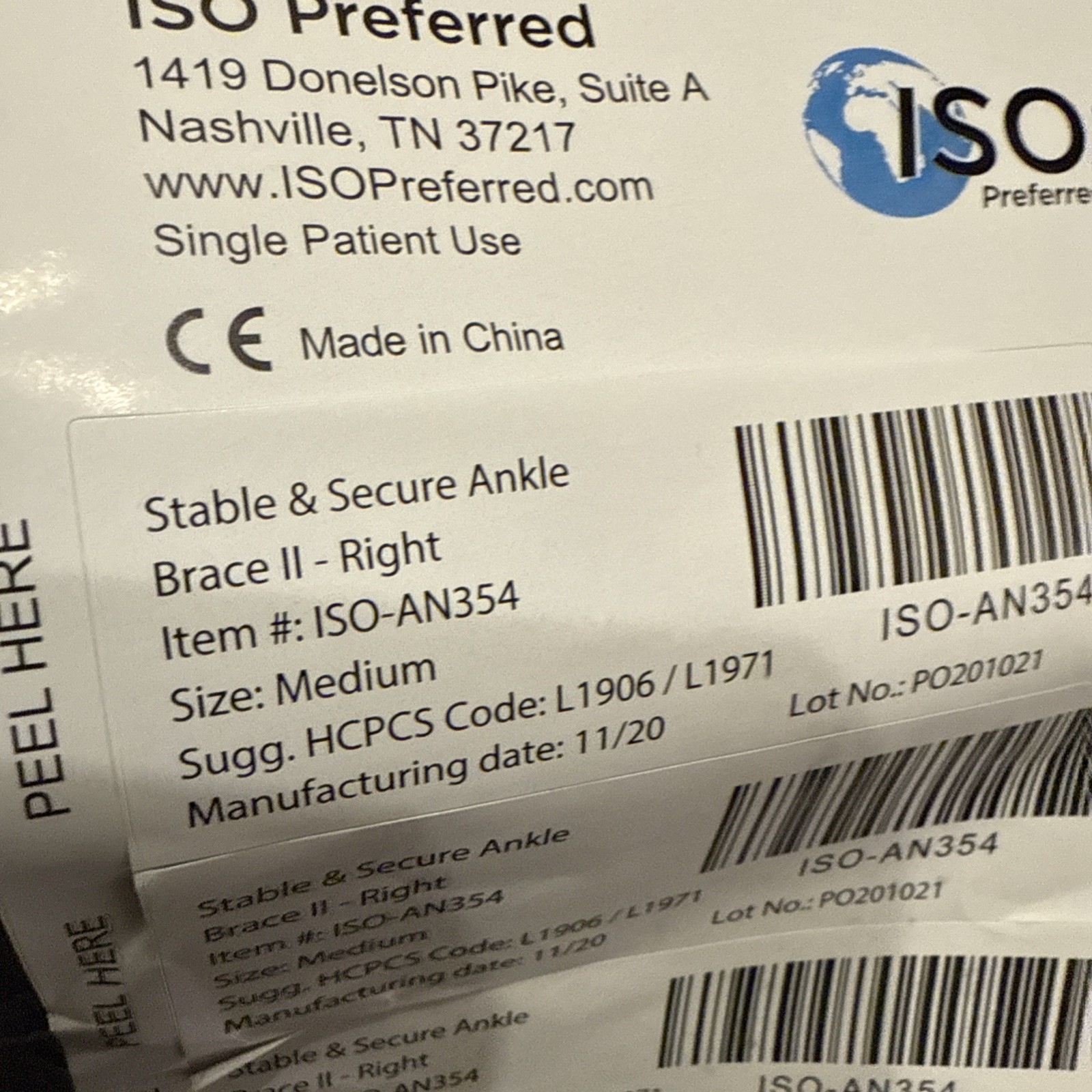 ISo Preferred Ankle Braces, Black, Right &Left Foot, New
