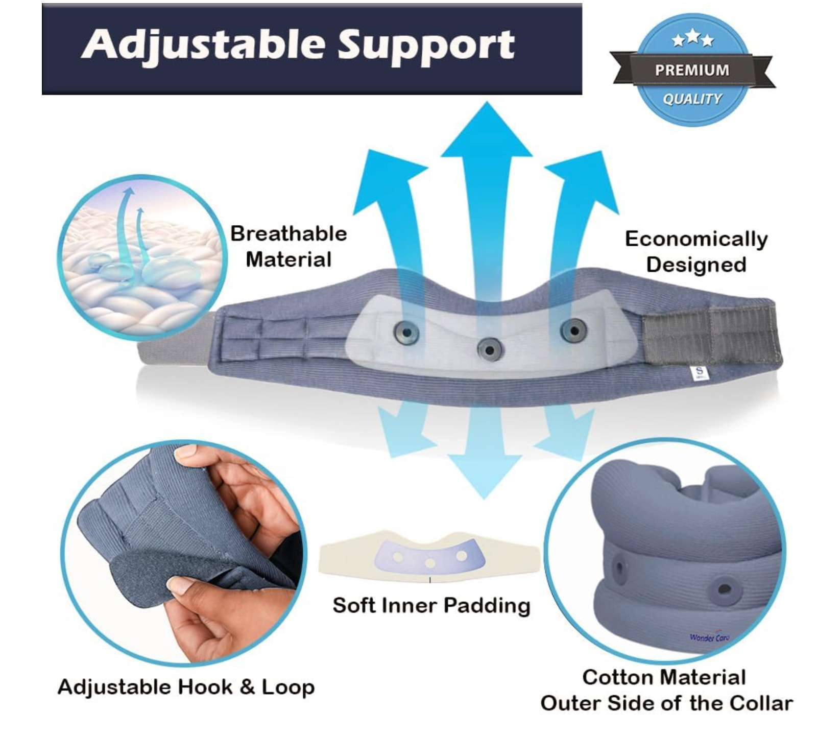 🩵 Wonder Care Soft Cervical Neck Brace Collar Pain Relief Support – Ships fast
