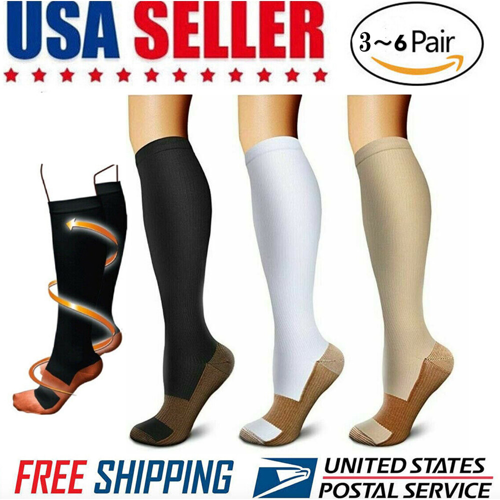20-30mmHg Medical Grade Compression Socks Men Women Knee High Support Stockings