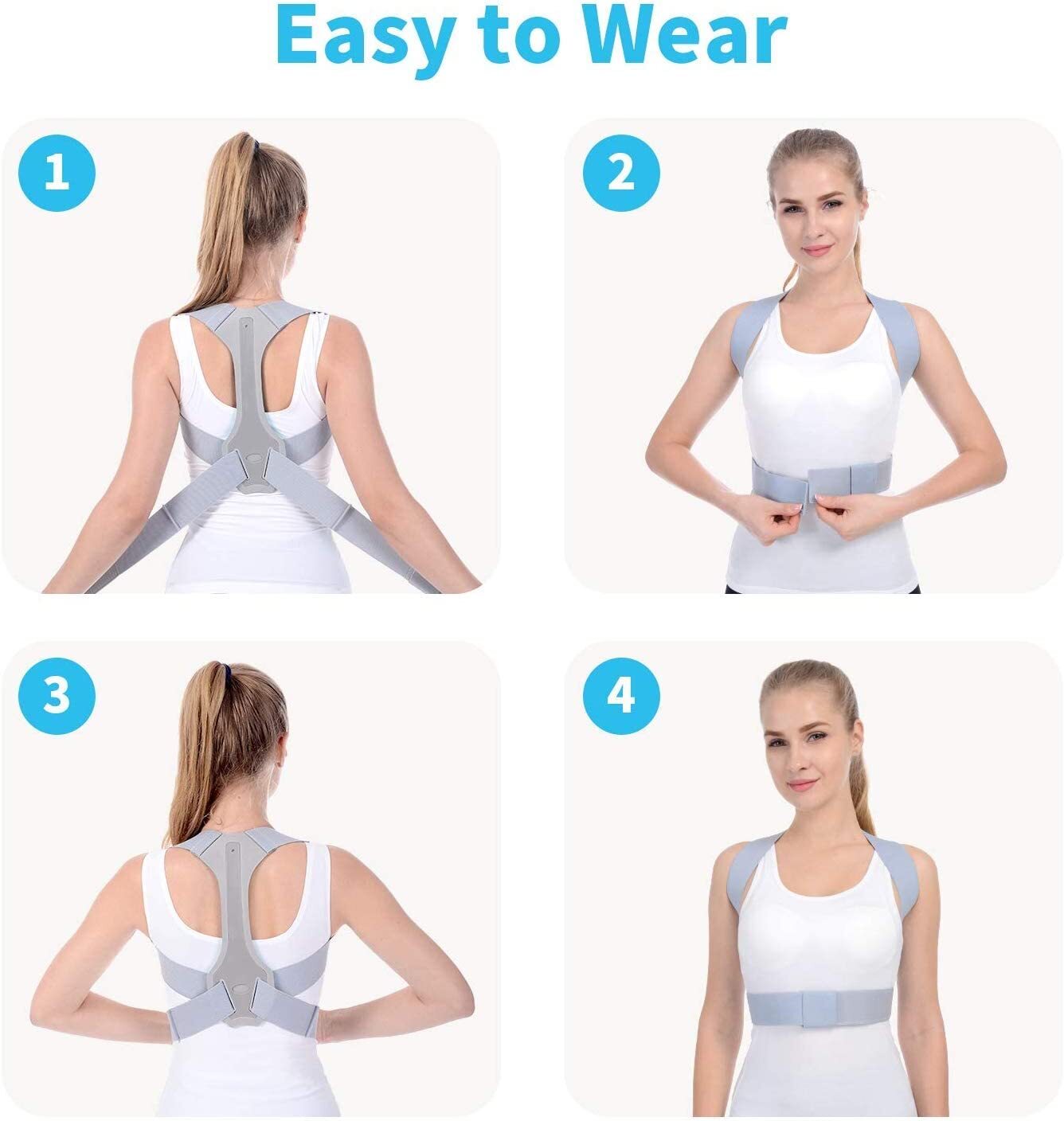 Emoly Posture Corrector for Men & Women – Adjustable Shoulder Posture Brace – Ad