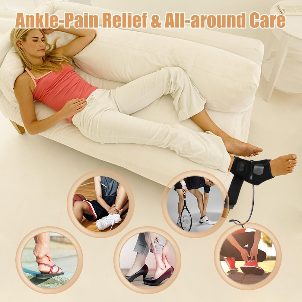 WOOLALA Heated Ankle Brace with Vibration USB Foot Heating Pad for Winter Foot W