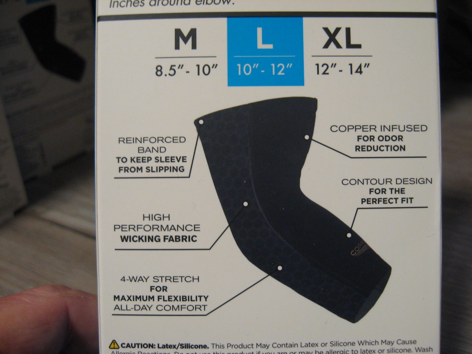 Copper Fit Infused Elbow Sleeve – Compression – Black – Unisex – LRG 10″ to 12″