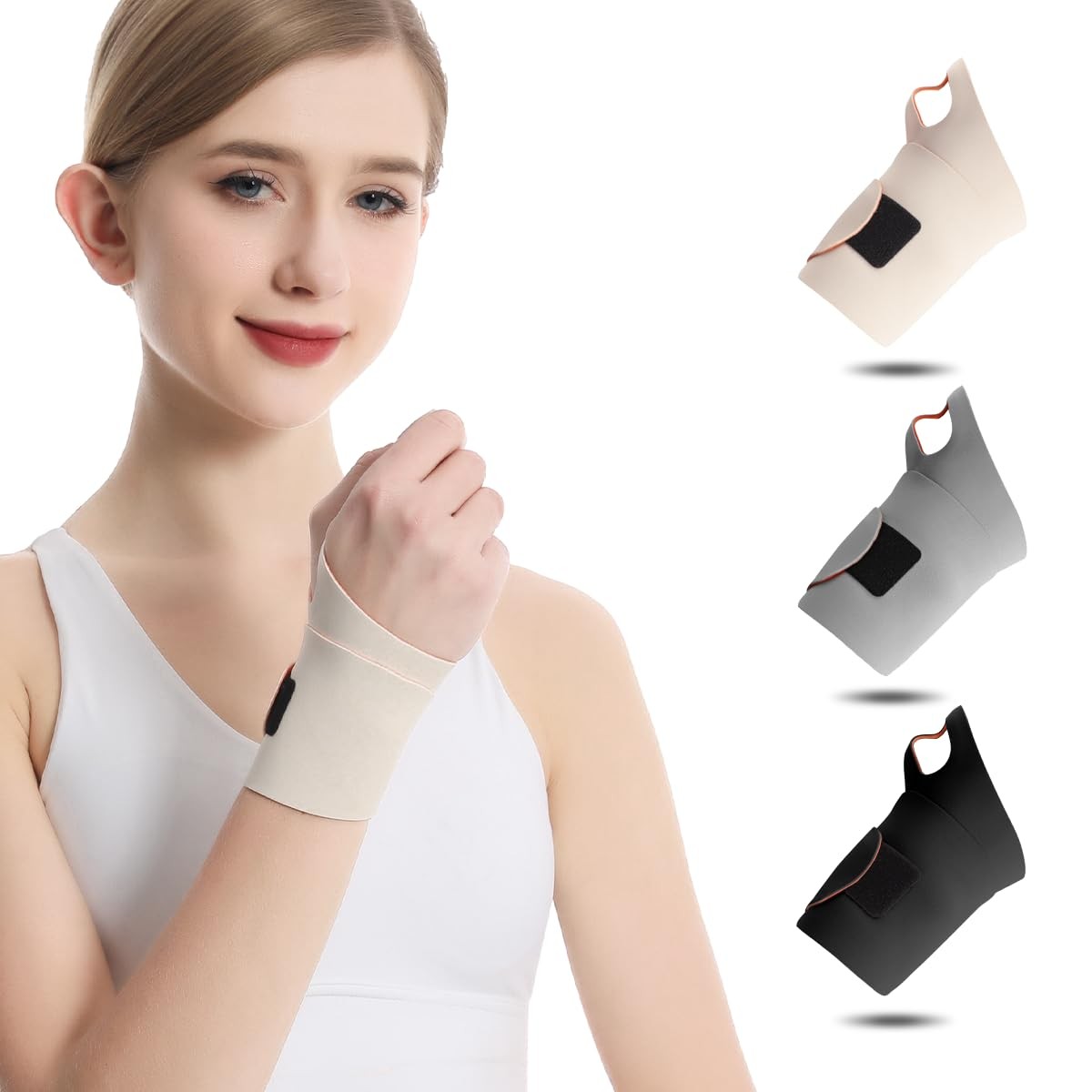 2 Pack Wrist Brace Support for Carpal Tunnel Pain Relief, Ultra Thin Elastic …