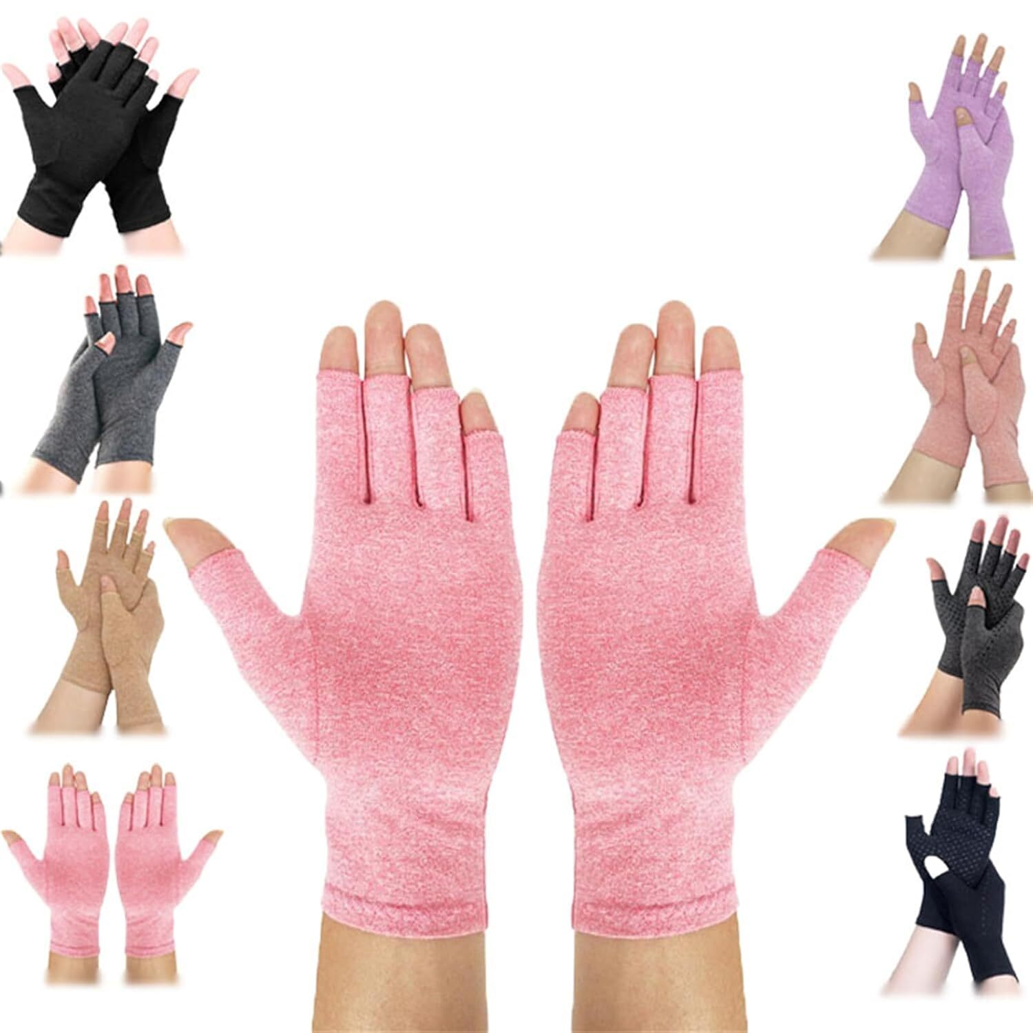 1/2 Pairs Copper Arthritis Compression Gloves Hand Support Joint Pain Relief