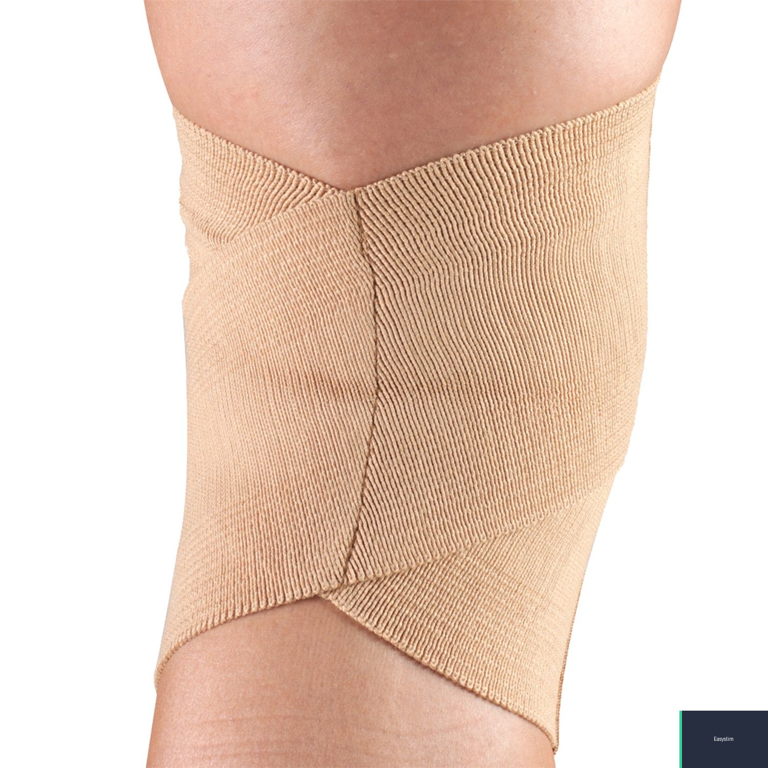 Knee Support Criss-Cross Knit Elastic Cotton Blend Beige XX-Large