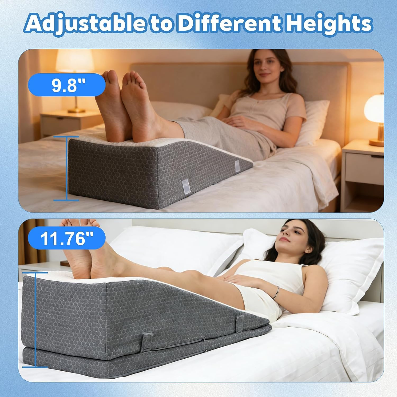 Leg Elevation Pillow Wedge for after Surgery – Adjustable Knee & Ankle Support