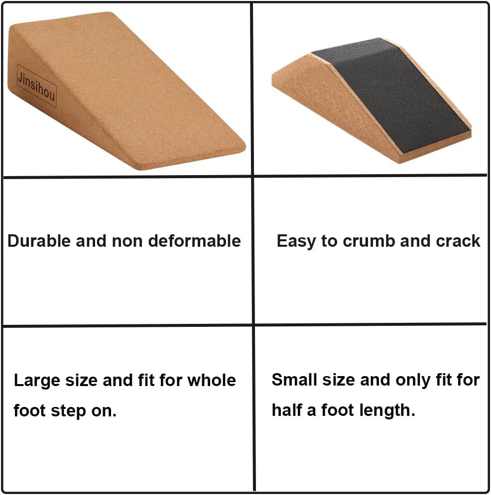 Squat Wedge Block Non-Slip Slant Board Calf Stretcher, 2Pcs Ankle Knee Leg Stret