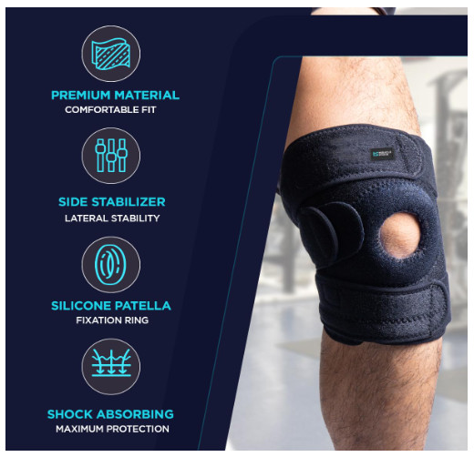 Miracle Sock Knee Brace Patella Gel Side Stabilizers Meniscus ACL