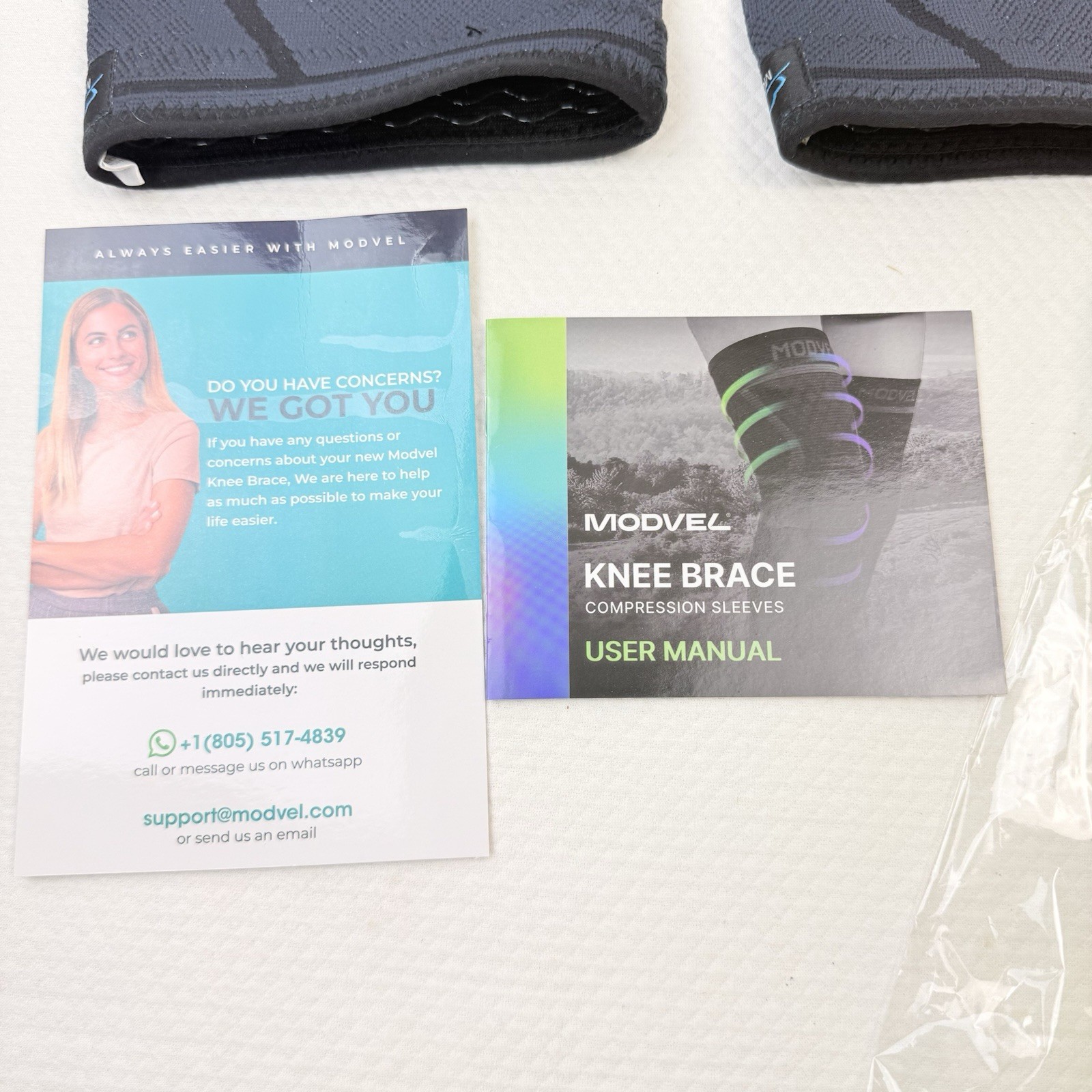 Modvel Knee Brace 2 Pack Size Medium Black Compression 3D Knit
