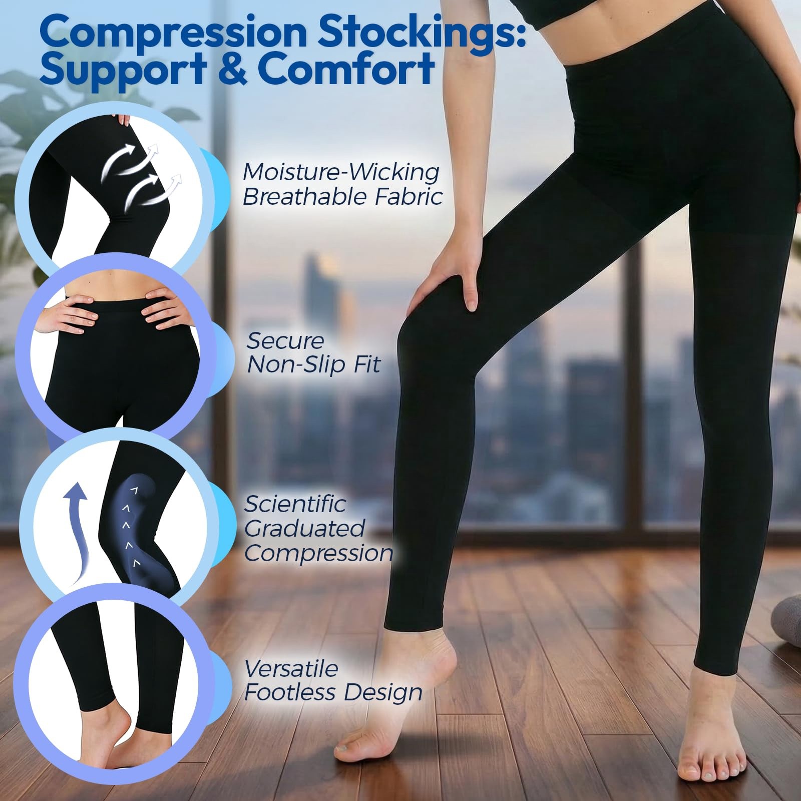 Compression Stockings Women, 15-20mmHg Medical Grade Compression Leggings | 2…