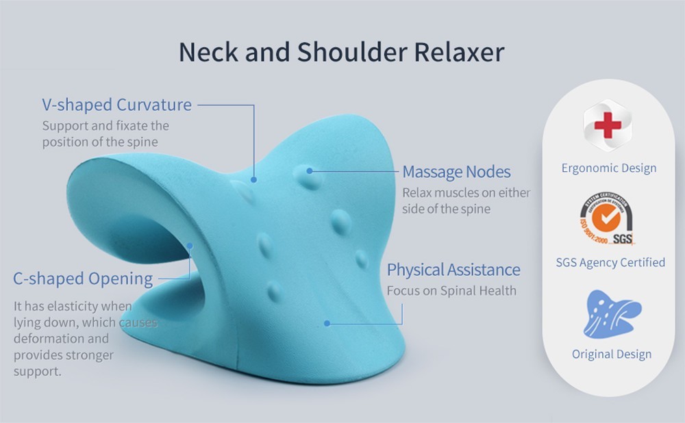 Cervical Neck Pillow STRETCHER Traction Device Brace Support Pain Relief Massage